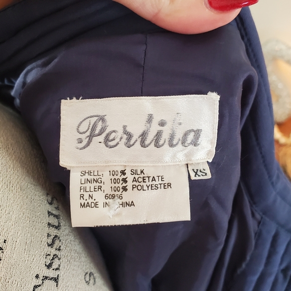 SOLD Vintage Perlita Silk Bomber Jaket - Picture 5 of 5
